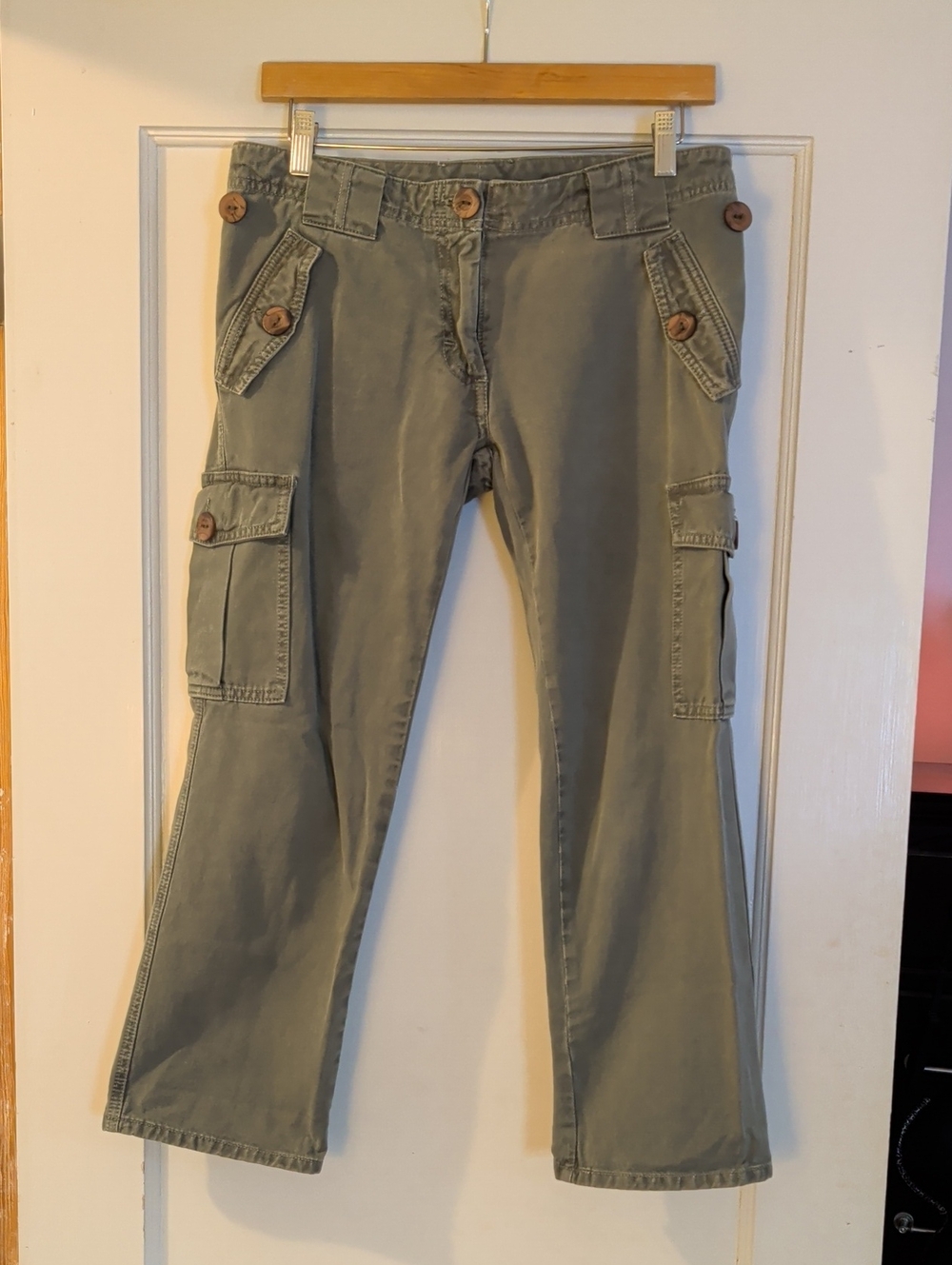 Sanctuary Olive Green Cropped Utility Cargo Pants, Sz 4